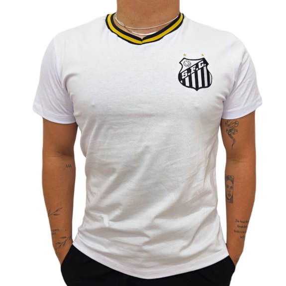 Camisa Santos Clube Branca Algodão Braziline - Masculino