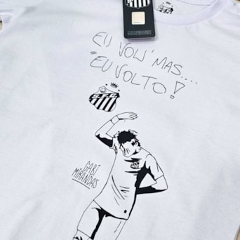 Camisa Santos Neymar Eu Vou Mas Eu Volto - Infantil