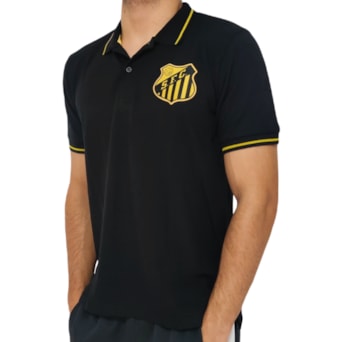 Camisa Santos Polo Ouro Preta - Masculino
