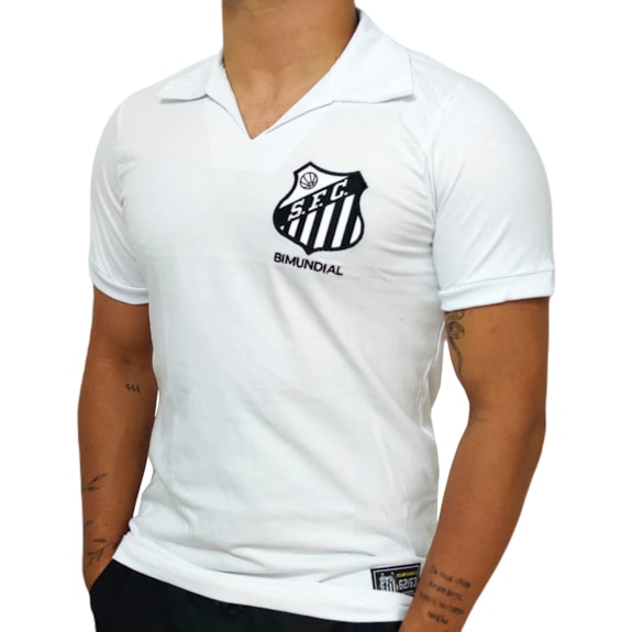 Camisa Santos Retrô Bi Mundial 62/63 Branca - Masculino