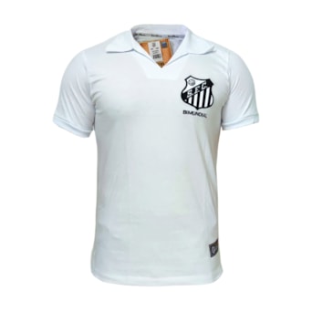 Camisa Santos Retrô Bi Mundial 62/63 Branca - Masculino