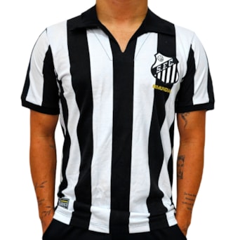 Camisa Santos Retro Bi Mundial 62/63 Listrada Retrômania - Masculino