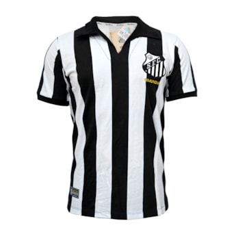Camisa Santos Retro Bi Mundial 62/63 Listrada Retrômania - Masculino