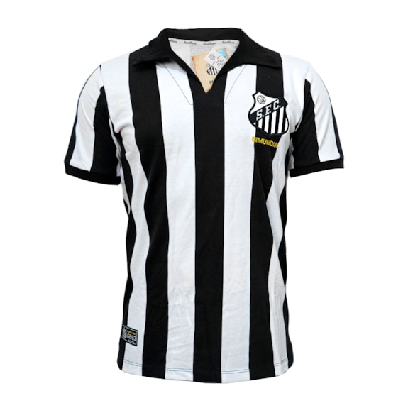 Camisa Santos Retro Bi Mundial 62/63 Listrada Retrômania - Masculino