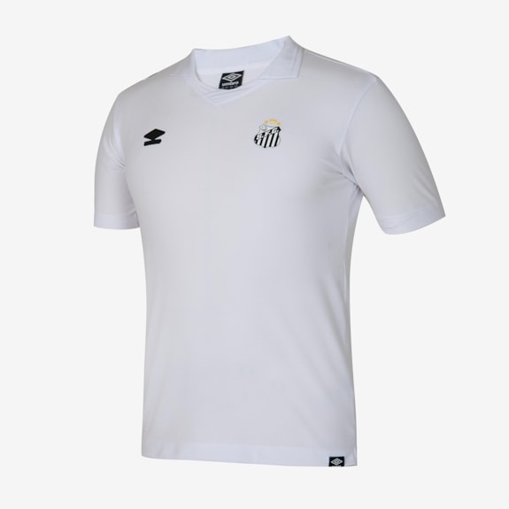 Camisa Santos Umbro 2025 Polo Viagem Branca - Masculino