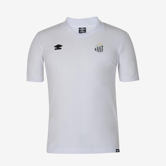 Camisa Santos Umbro 2025 Polo Viagem Branca - Masculino