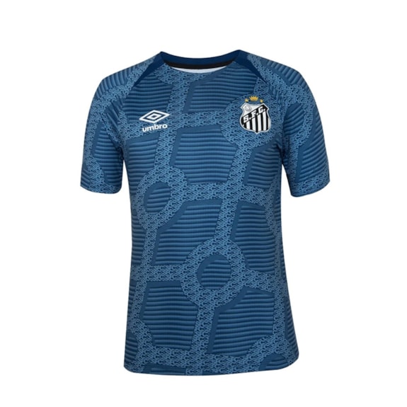 Camisa Santos Umbro Aquecimento 2024 Azul - Masculino