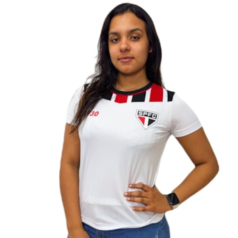 Camisa São Paulo Baby Look Amago Tricolor - Feminina
