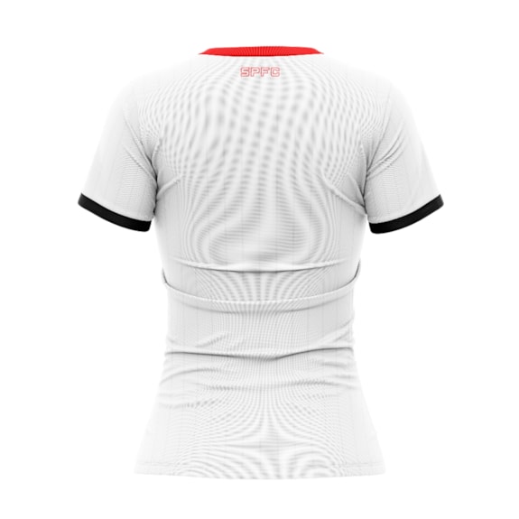 Camisa São Paulo Baby Look Stencil Tricolor - Feminina