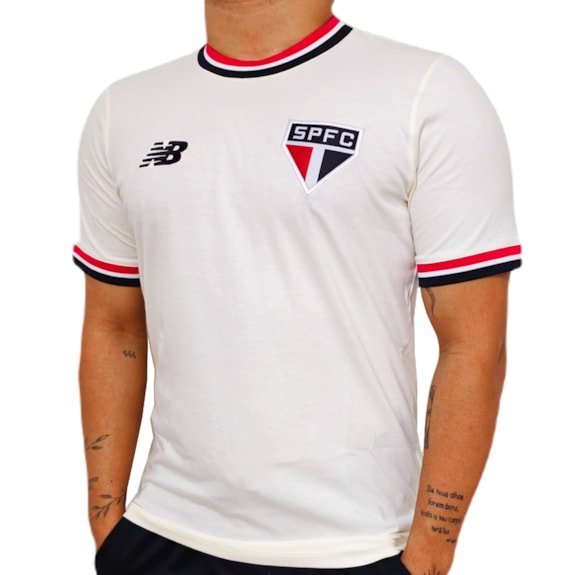 Camisa São Paulo New Balance 2024 Retrô Off White - Masculino
