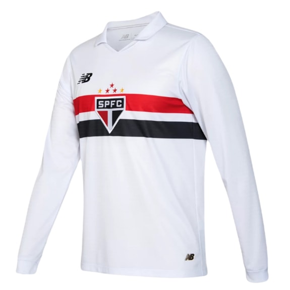 Camisa São Paulo New Balance 2024 Uniforme 1 Manga Longa Torcedor - Masculino