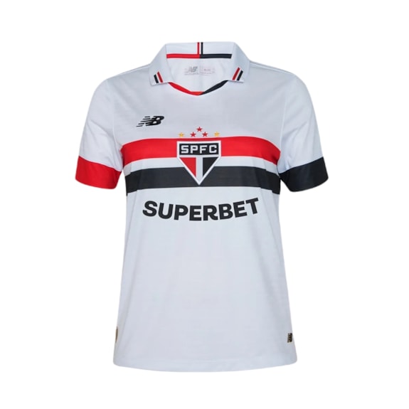 Camisa São Paulo New Balance 2024 Uniforme 1 Torcedor Com Patrocínio - Feminina