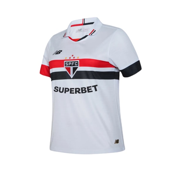 Camisa São Paulo New Balance 2024 Uniforme 1 Torcedor Com Patrocínio - Feminina