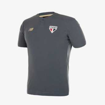 Camisa São Paulo New Balance 2025 Polo Viagem Cinza - Masculino
