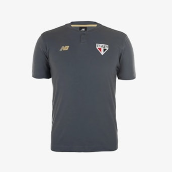 Camisa São Paulo New Balance 2025 Polo Viagem Cinza - Masculino