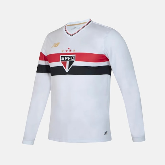 Camisa São Paulo New Balance 2025 Uniforme 1 Manga Longa - Masculino