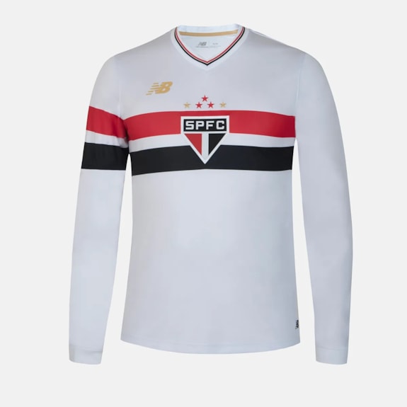 Camisa São Paulo New Balance 2025 Uniforme 1 Manga Longa - Masculino