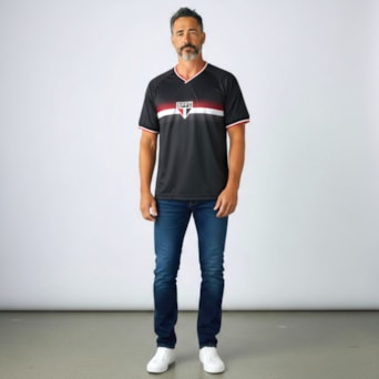 Camisa São Paulo Screen Símbolo Preto - Masculino