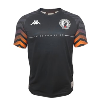 Camisa Vasco da Gama Kappa 2024 Aquecimento Preta - Masculino