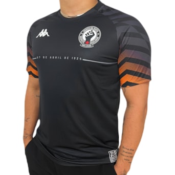 Camisa Vasco da Gama Kappa 2024 Aquecimento Preta - Masculino