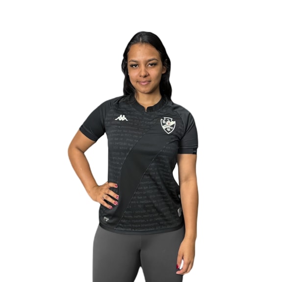 Camisa Vasco da Gama Kappa 2024 Uniforme 3 Preto - Feminina