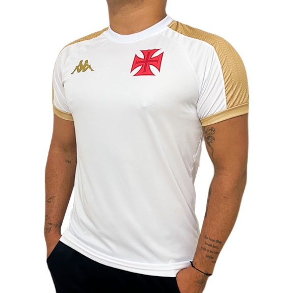 Camisa Vasco da Gama Kappa Supporter Gold Branca - Masculino