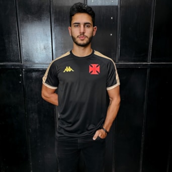 Camisa Vasco da Gama Kappa Supporter Gold Preta - Masculino