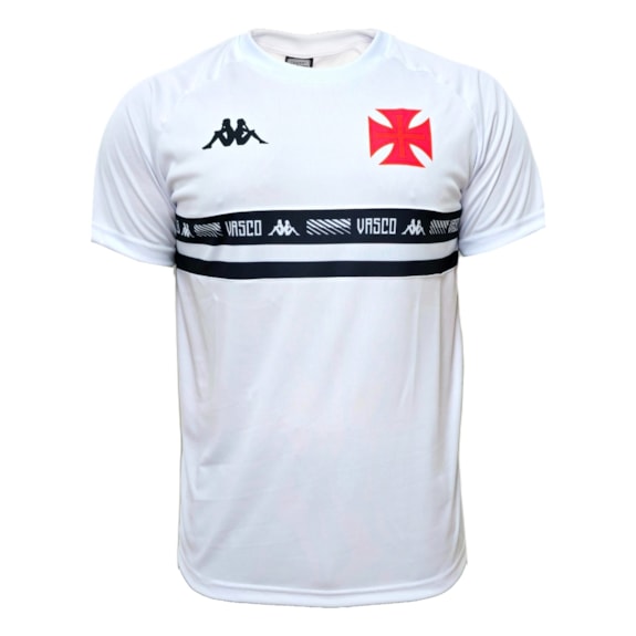 Camisa Vasco da Gama Kappa Supporter Stripe Branca - Masculino