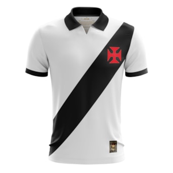 Camisa Vasco da Gama Retrô Polo Paris 1957 Branca - Masculino