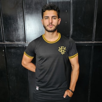 Camisa Vitória Jacquard Preto Retrômania - Masculino