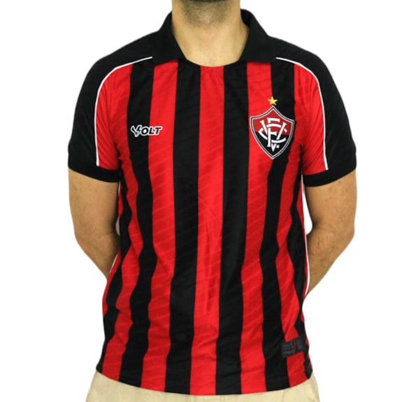 Camisa Vitória Jogo 1 2025 Rubro Negro - Masculino