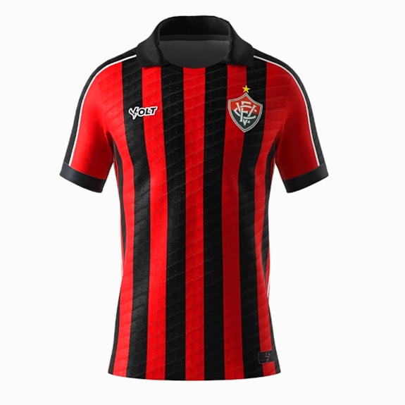 Camisa Vitória Jogo 1 2025 Rubro Negro - Masculino