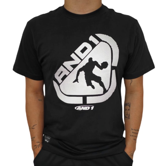 Camiseta And1 Badge Preta - Masculino