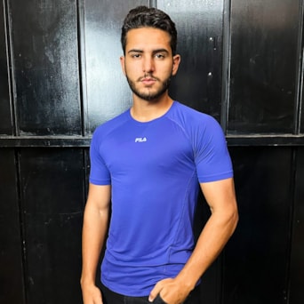 Camiseta Esportiva Fila Bio III Azul Carbono - Masculino