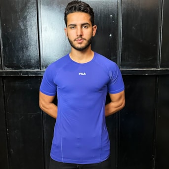 Camiseta Esportiva Fila Bio III Azul Carbono - Masculino