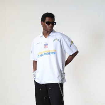 Camiseta LA Chargers Approve NFL Polo Oversized Branca II - Masculino