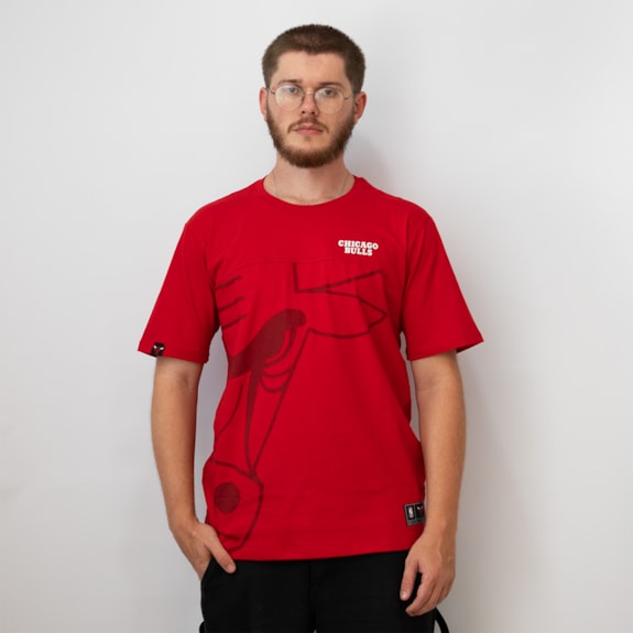 Camiseta NBA Chicago Bulls Fullface Símbolo Vermelho - Masculino