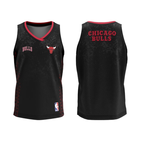 Camiseta NBA Chicago Bulls Regata Essence Preto - Infantil