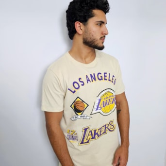 Camiseta NBA LA Lakers Legacy Bege - Masculino