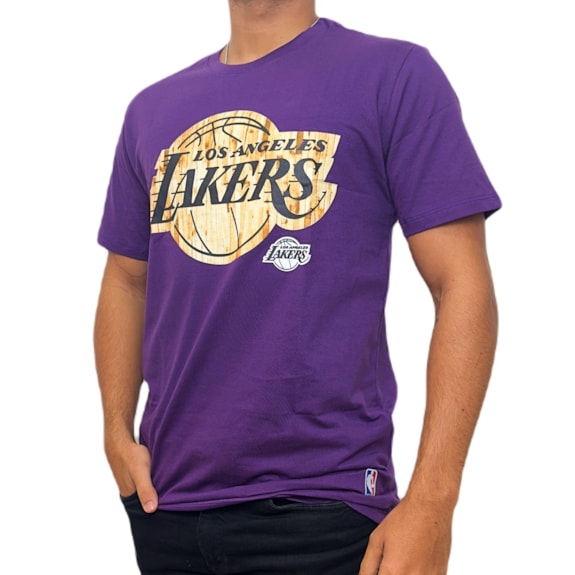 Camiseta NBA Los Angeles Lakers Basquete Wood Court - Masculino