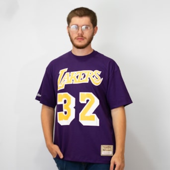 Camiseta NBA Oversized La Lakers Johnson 32 Roxo - Masculino