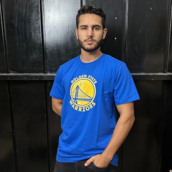 Camiseta NBA Wet Logo Golden State Warriors Azul - Masculino