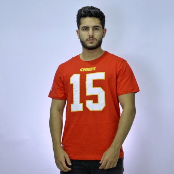 Camiseta NFL Chiefs Mahomes 15 Vermelho - Masculino