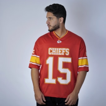 Camiseta NFL Chiefs Mahomes Oversized 15 Vermelho - Masculino