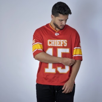 Camiseta NFL Chiefs Mahomes Oversized 15 Vermelho - Masculino