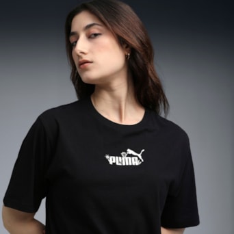 Camiseta Puma Essencial Nature 2.0 Relaxed Tee Preto - Feminino
