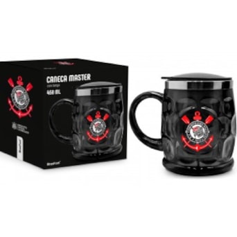 Caneca Corinthians Plástico Inox Master 450ml Oficial
