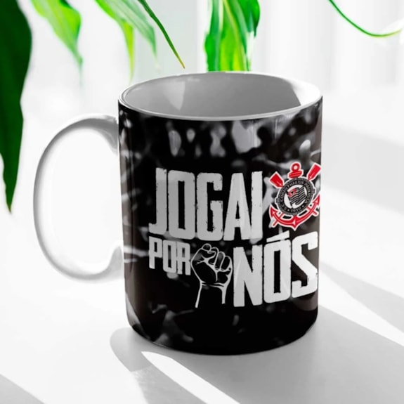 Caneca Corinthians Porcelana 300ml - Oficial