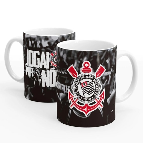 Caneca Corinthians Porcelana 300ml - Oficial