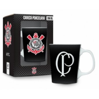 Caneca Corinthians Porcelana Premium Símbolo 260ml Oficial